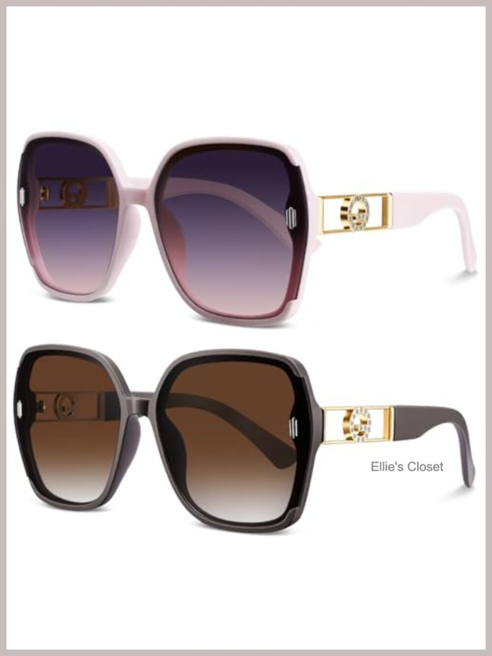 Retro 70s Oversized Square Sunglasses Set for Women Men UV Protection